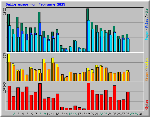 Daily usage for February 2025