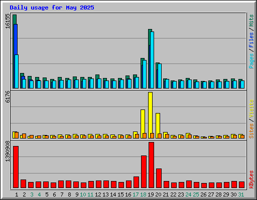 Daily usage for May 2025