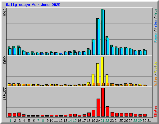 Daily usage for June 2025