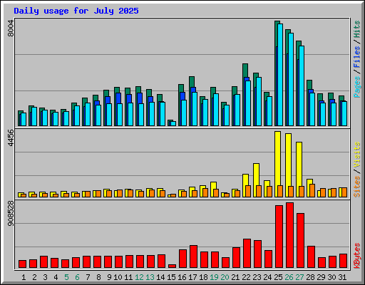 Daily usage for July 2025