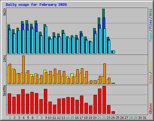 Daily usage for February 2026